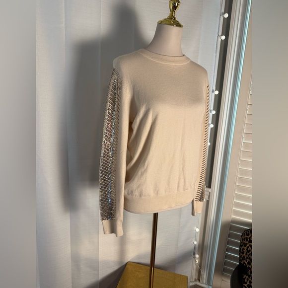 THML Cream Top with Gold Sequin Accents Medium - Picture 6 of 8